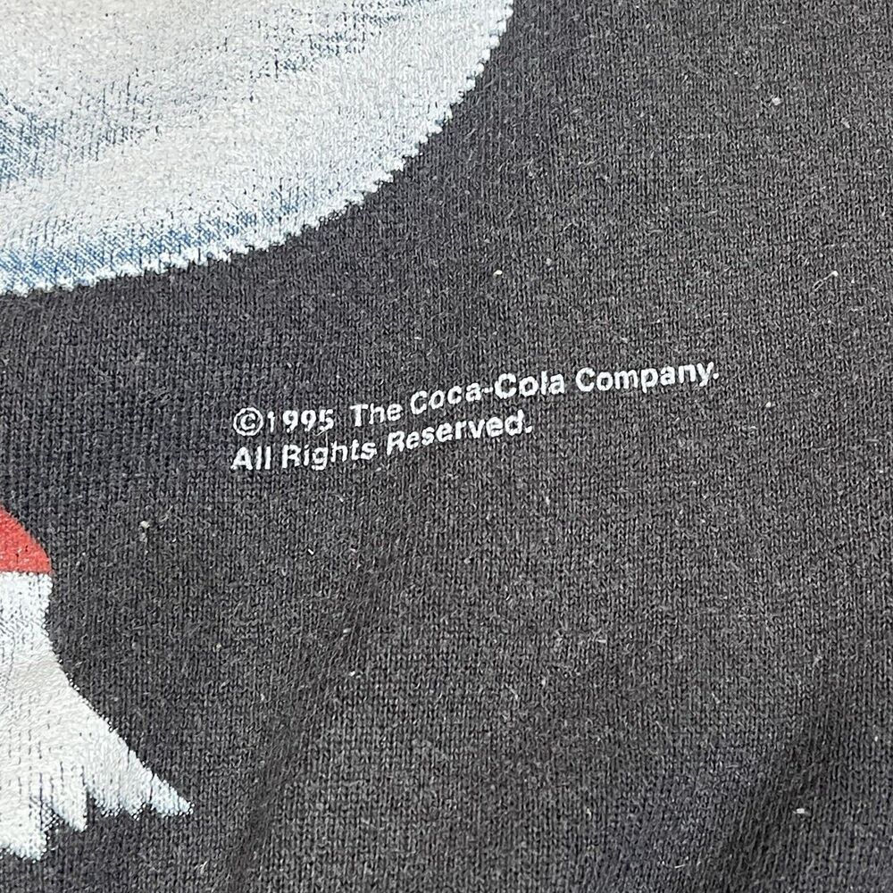 Vintage 1995 Coca Cola Coke Soda Polar Bear Crewneck Sweatshirt Sz L Retro USA - Picture 9 of 14